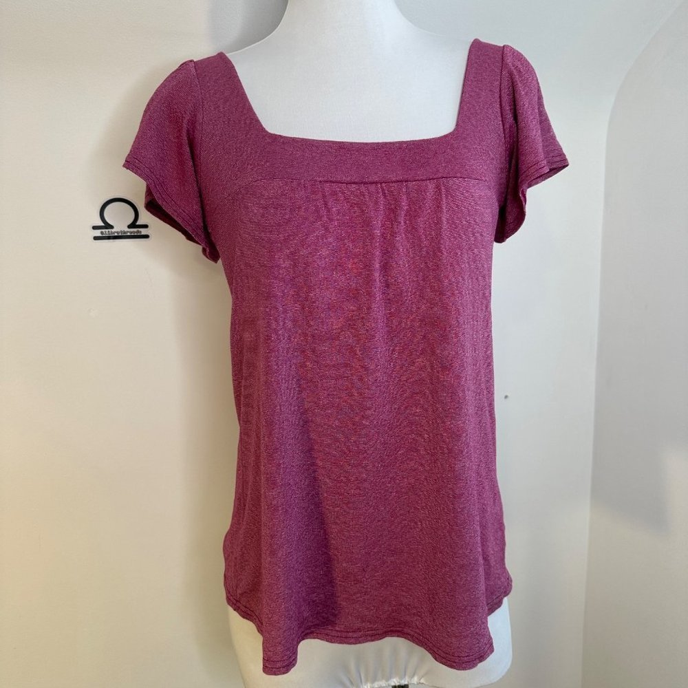 Michael Stars Magenta Shimmer Square Neck‎ Top OS